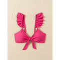 Top Bikini Volantes Fucsia con Soporte | Hot Pink Ruffle Strap Supportive Bikini Top