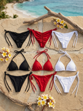 Set Bikini 2 Piezas Triángulo Clásico con Amarre | Classic Triangle String Bikini Set