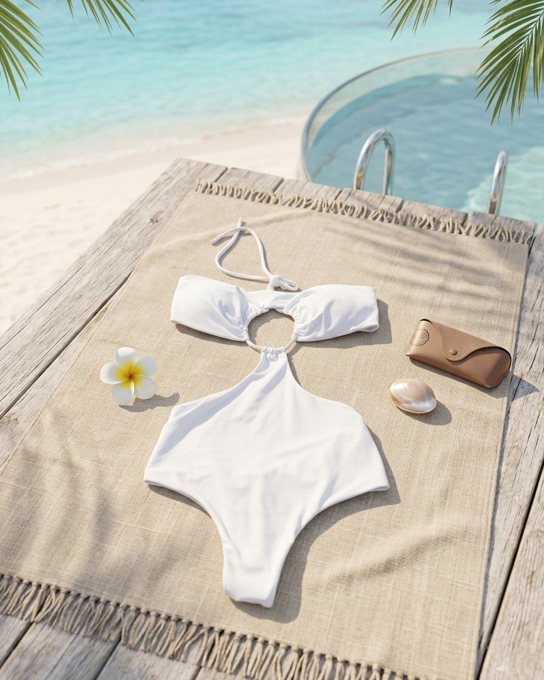 Traje de Baño Entero Monokini Cut-Out con Detalle Cruzado | Cut-Out Monokini One Piece Swimsuit